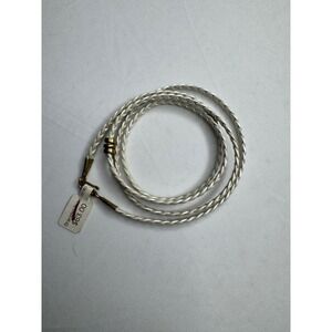 Boho Braided Wrap Bracelet Ivory White Cord Antique Brass Hardware Multi Strand‎